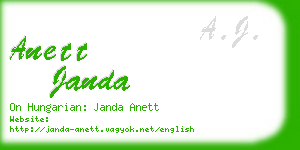 anett janda business card